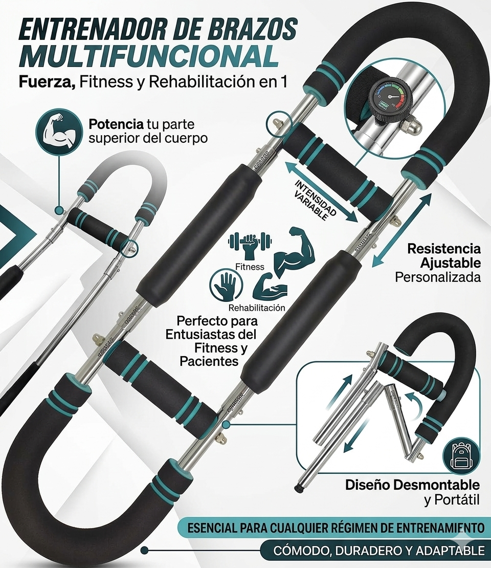 Entrenador de Brazos Ajustable | Fuerza y Tonificación desde Casa