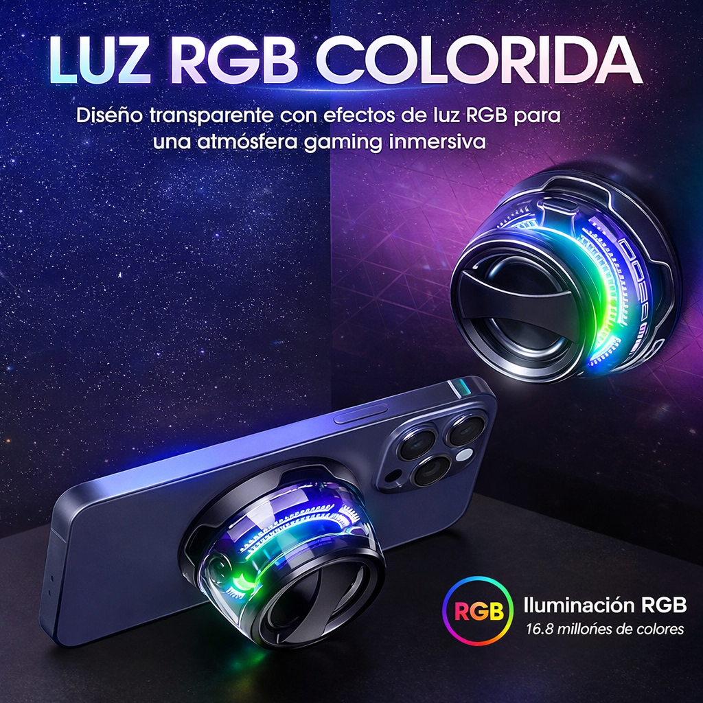 Parlante magnético con imán y luz RGB