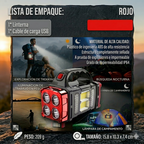 Linterna LED Solar Recargable – 4 Modos | Powerbank de Emergencia