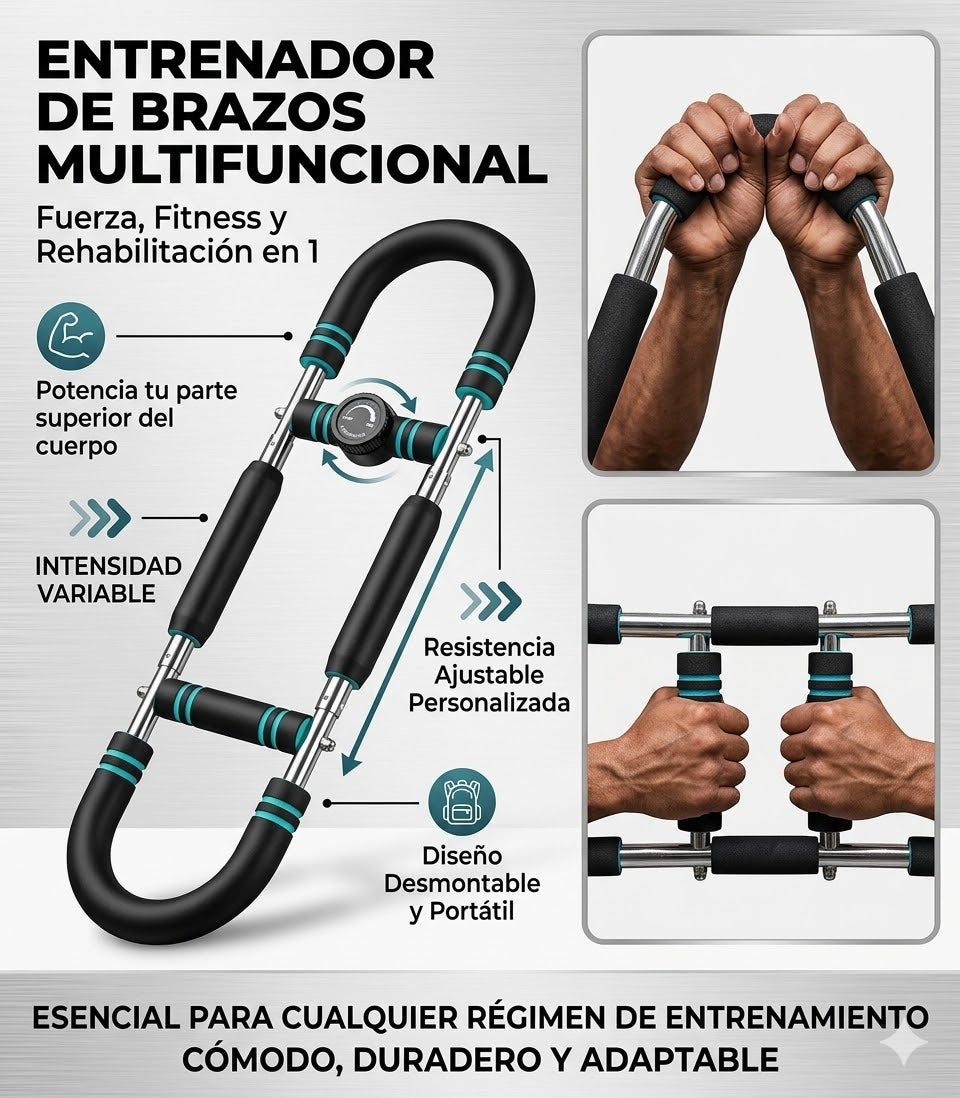 Entrenador de Brazos Ajustable | Fuerza y Tonificación desde Casa