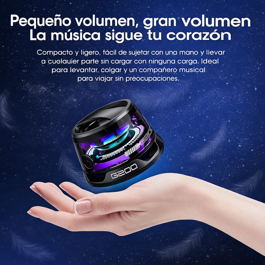 Parlante magnético con imán y luz RGB