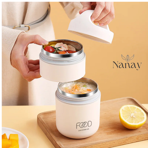 Lonchera Termo Bento 2 compartimentos 510ml - Comida caliente o fresca donde estés