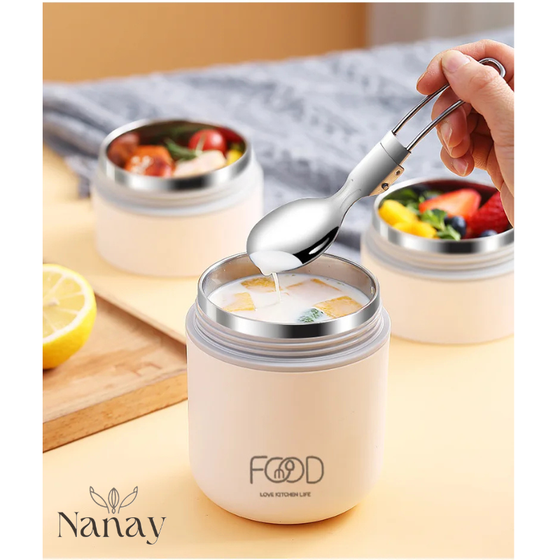 Lonchera Termo Bento 2 compartimentos 510ml - Comida caliente o fresca donde estés