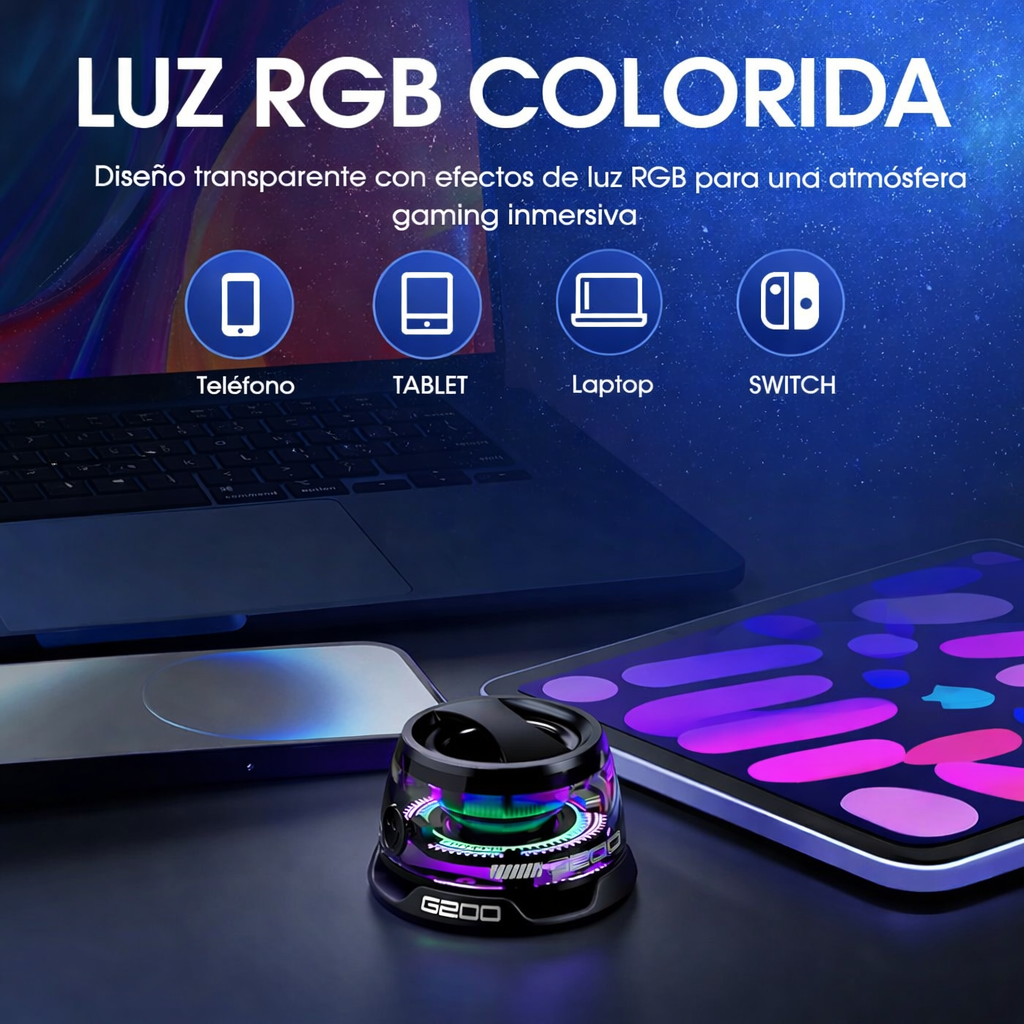 Parlante magnético con imán y luz RGB
