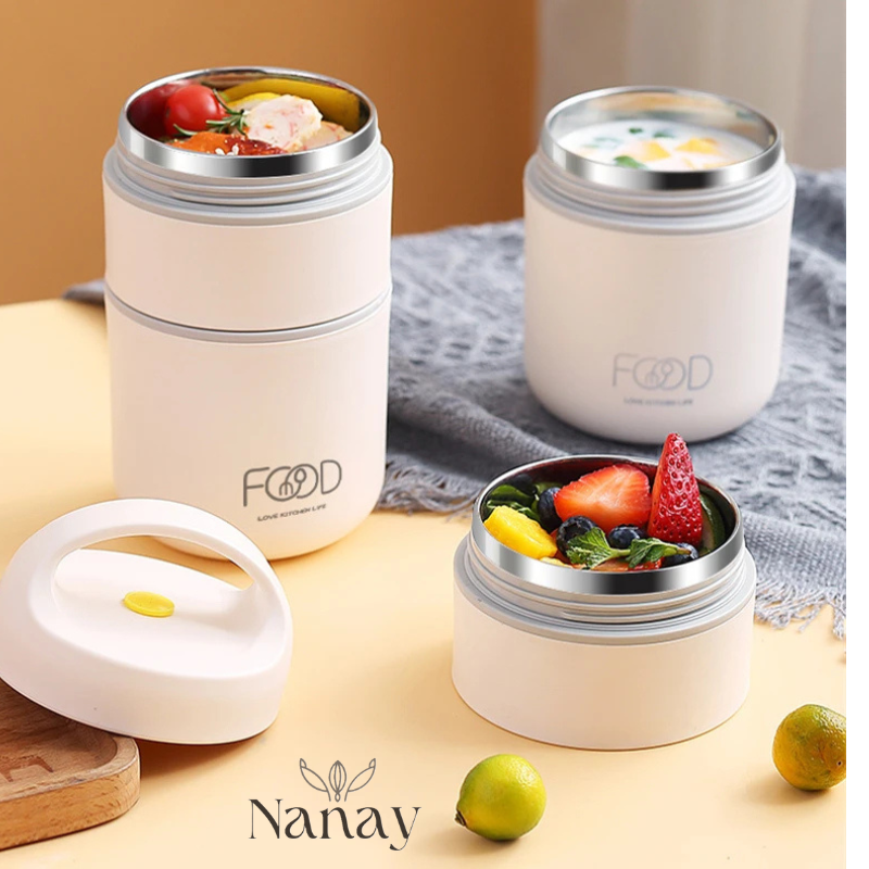 Lonchera Termo Bento 2 compartimentos 510ml - Comida caliente o fresca donde estés