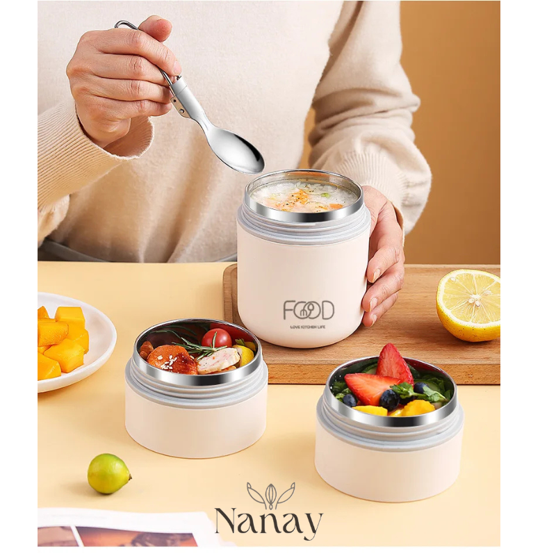 Lonchera Termo Bento 2 compartimentos 510ml - Comida caliente o fresca donde estés