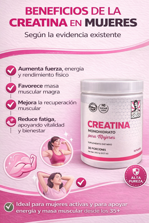 Creatina especial para Mujeres 3 en 1 | Energía, Fuerza y Recuperación