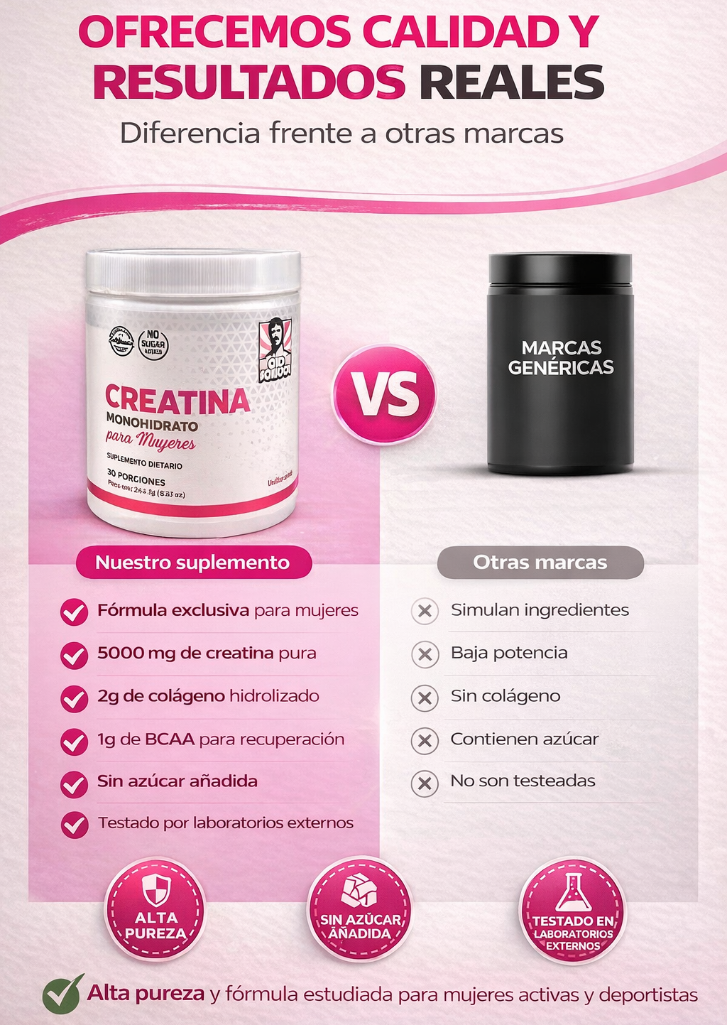 Creatina especial para Mujeres 3 en 1 | Energía, Fuerza y Recuperación