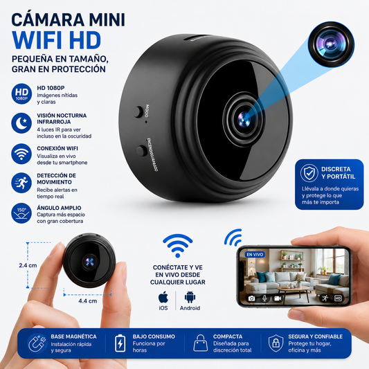 Mini Cámara WiFi Magnética Full HD 1080P™
