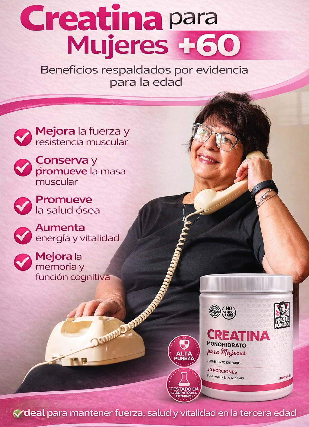 Creatina especial para Mujeres 3 en 1 | Energía, Fuerza y Recuperación