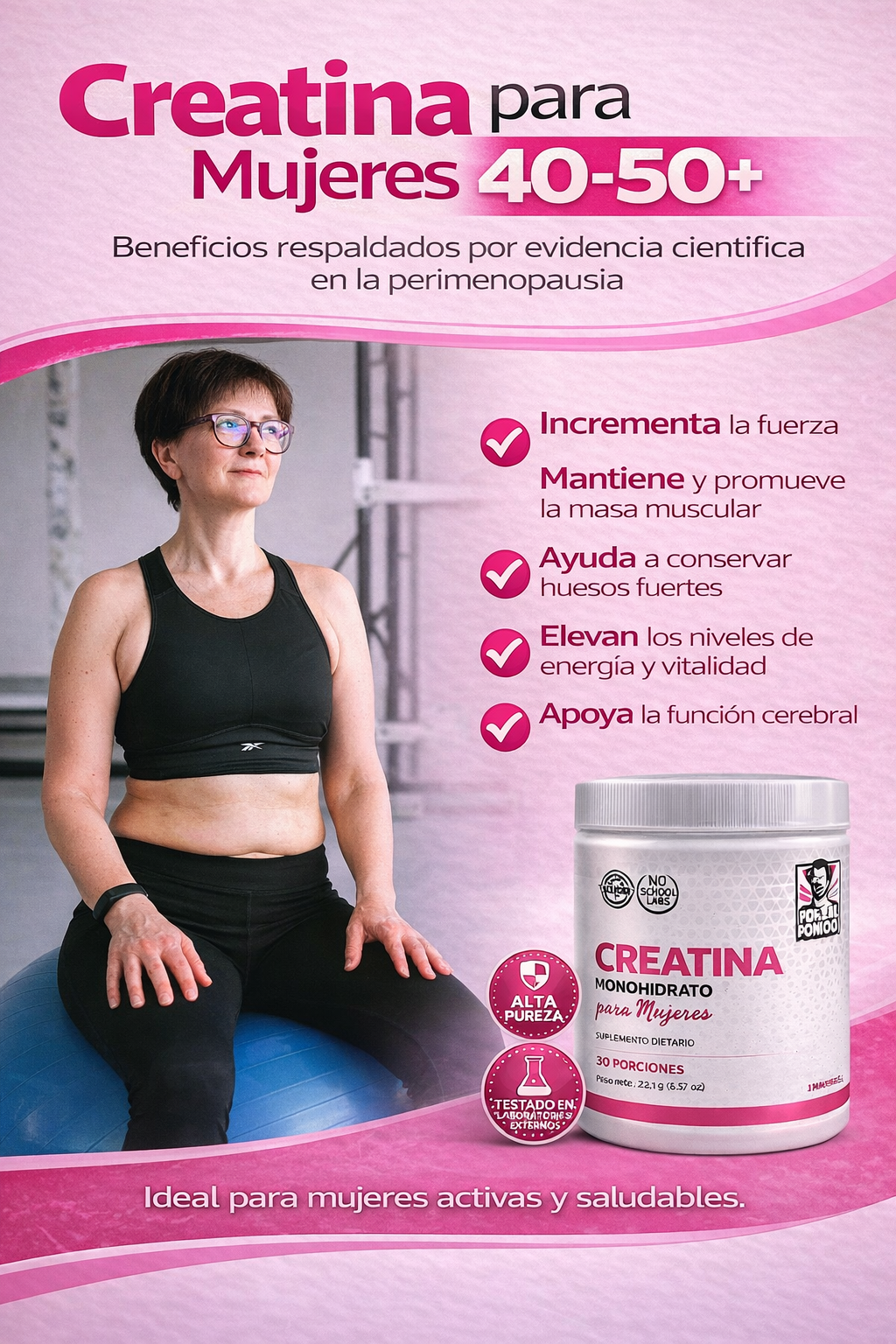 Creatina especial para Mujeres 3 en 1 | Energía, Fuerza y Recuperación