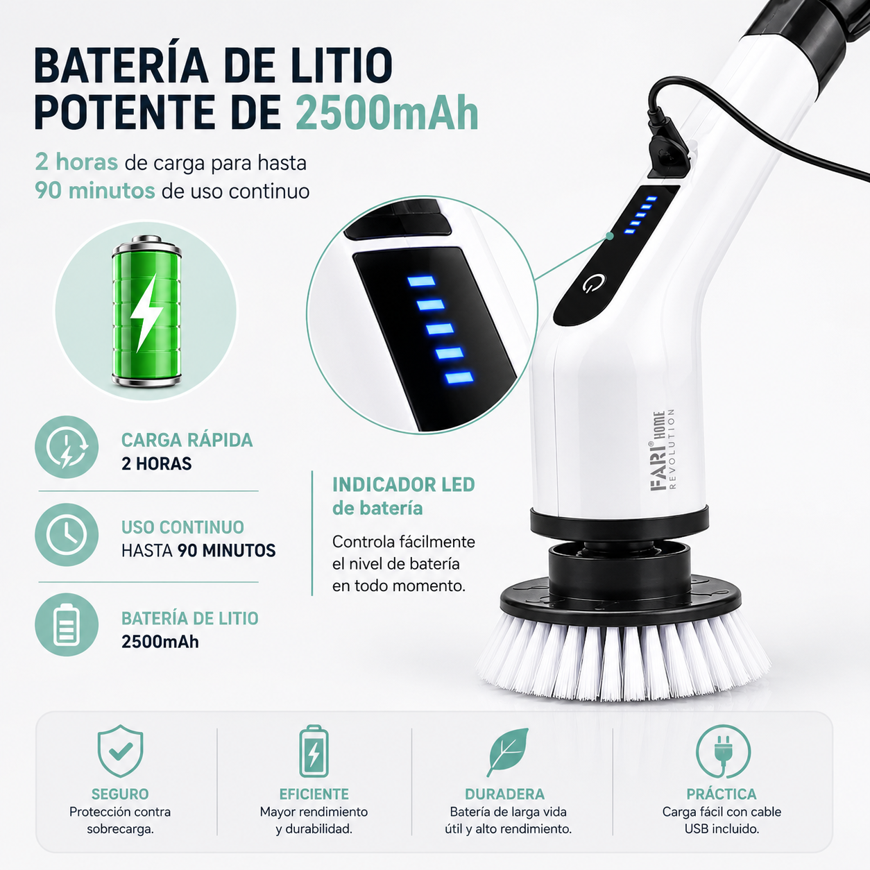 Cepillo De Limpieza Eléctrico Inalámbrico 7 En 1