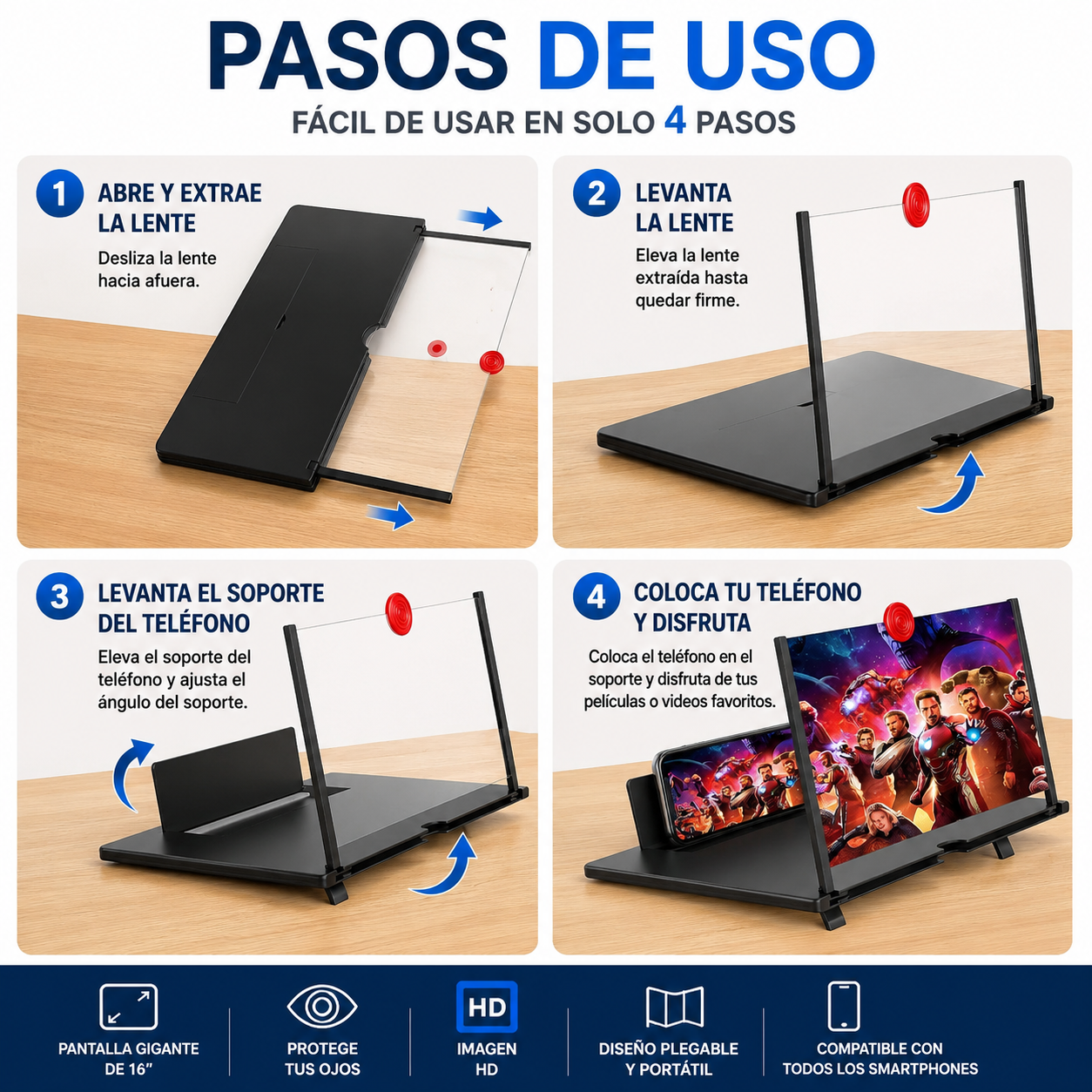 Proyector plegable de Pantalla para Teléfono 3D