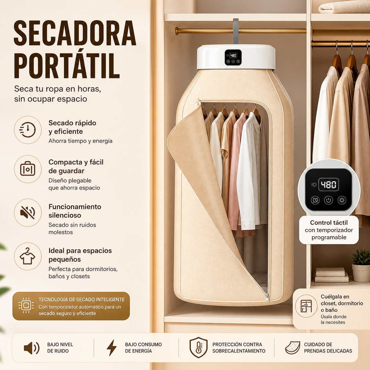 ☀️Secadora portátil - Ropa seca cuando necesites