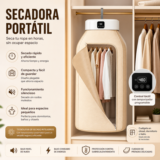 ☀️Secadora portátil - Ropa seca cuando necesites